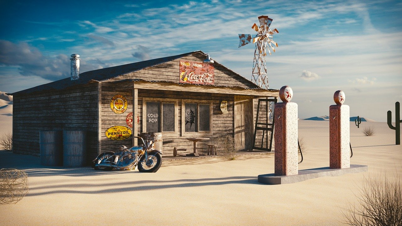 old gas station