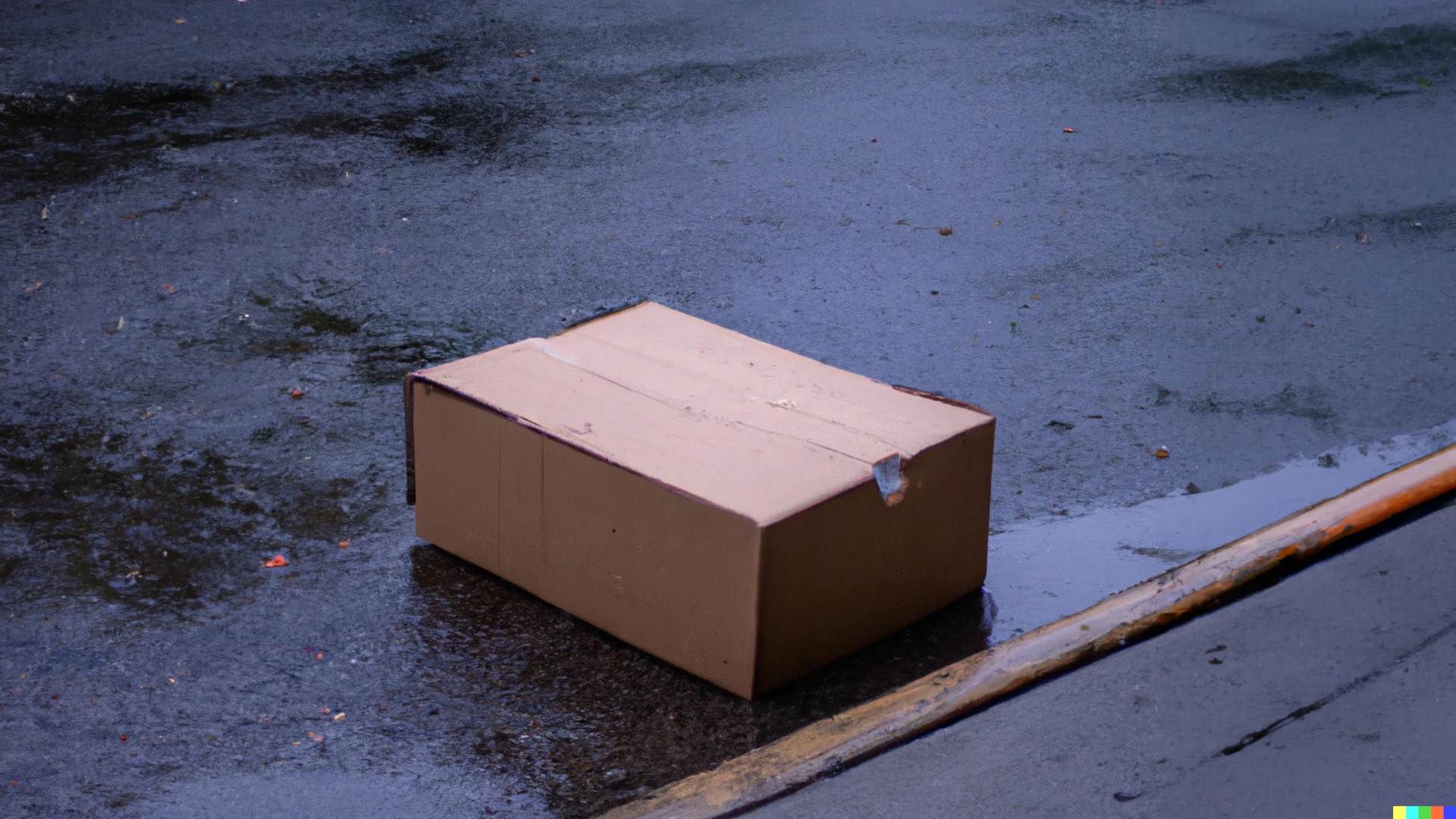 box in rain